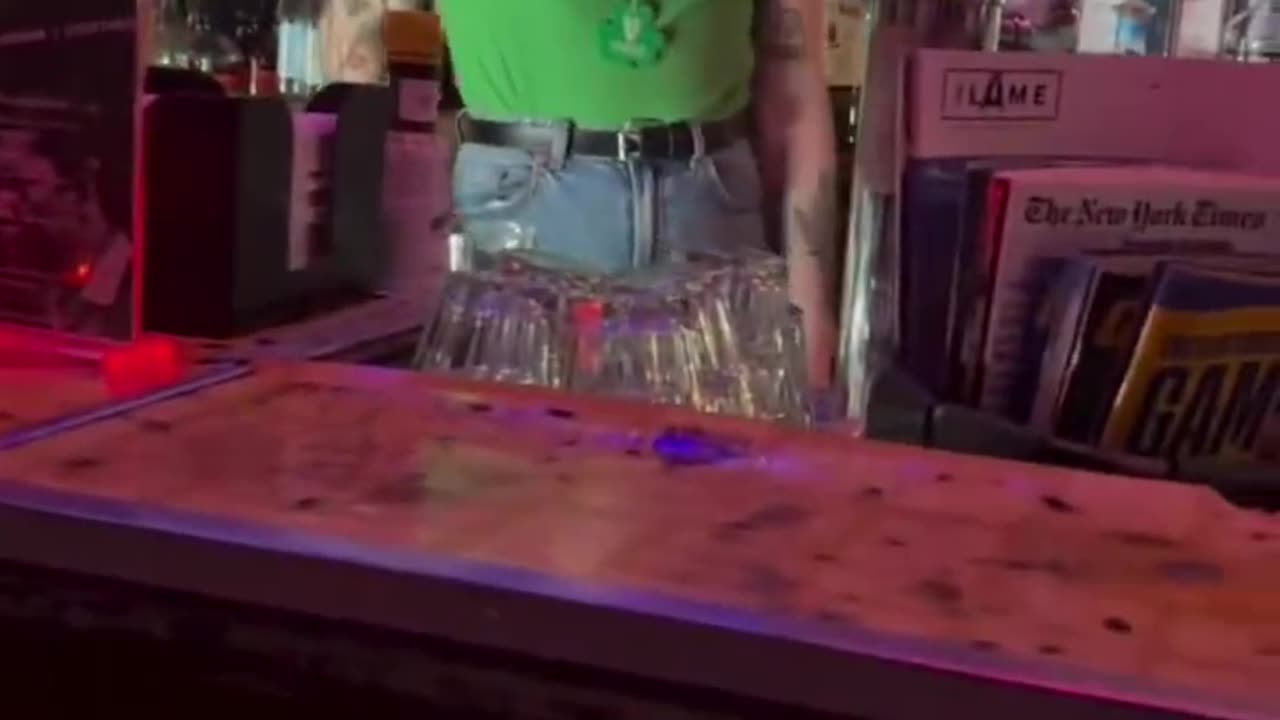 A bartender at Chatterbox bar in Indianapolis