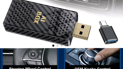 Mini AI Car Video Box — 3-in-1 Wireless CarPlay and Android Auto Adapter!