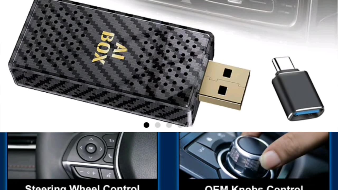 Mini AI Car Video Box — 3-in-1 Wireless CarPlay and Android Auto Adapter!
