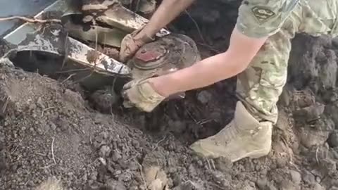Demining Plow Goes Straight Through Anti-Tank Mine