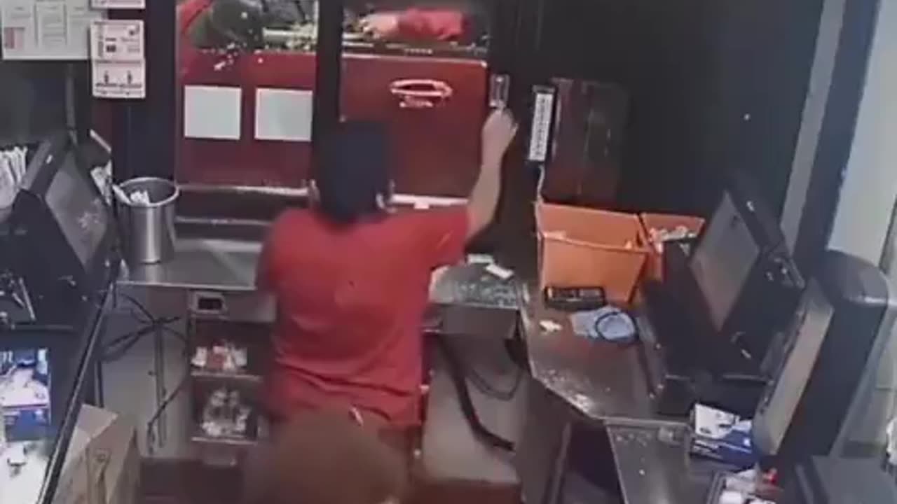 Fast food worker shoots at customers throwing food through drive through window