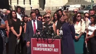 Epstein survivors did name Donald Trump. Not only that, Donald sent fighter jets screaming over the conference, drowning out women mid-testimony.
