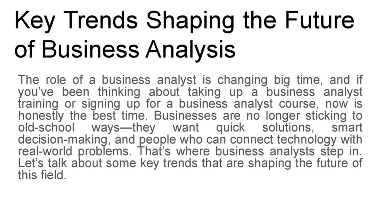 Key Trends Shaping the Future of Business Analysis