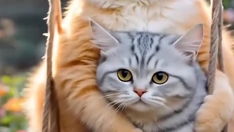 A Cat Adopts a Baby Tiger and Starts Taking Care of It