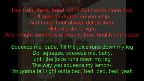 Led Zeppelin II #3 The Lemon Song (backward lyrics in red)