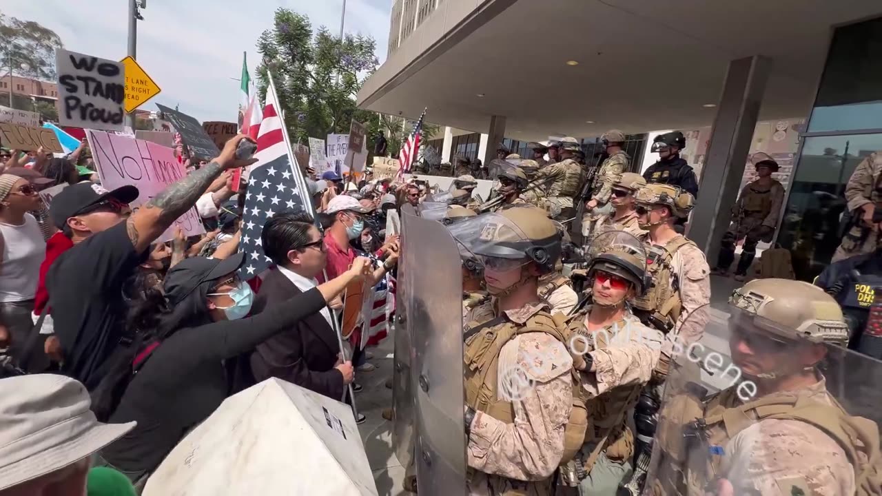 U.S. Marines are being attacked outside a federal building