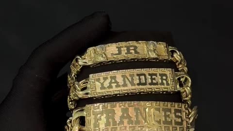 Real 10K Gold Custom Chino Name Bracelets