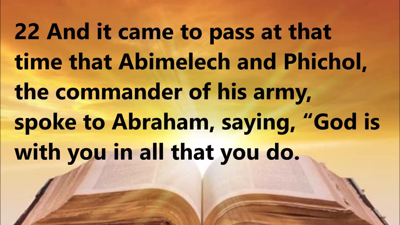 Abraham makes a no-hostility treaty with Abimelech.