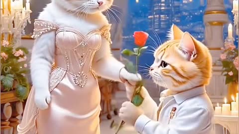 Orange cat with her wife