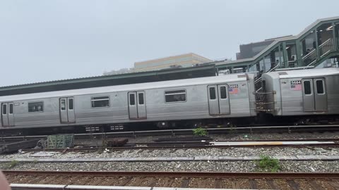 R46 N Train with W train program departing 8th Avenue