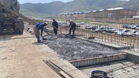 Reinforcement and concreting of the road in the Bashmaq border area of Marivan