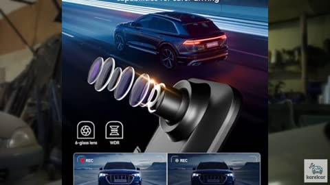 WOLFBOX G850 12" 4K Rear View Mirror Camera with 5.8GHz WiFi and Voice Control,