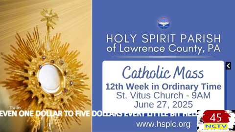 NCTV45 CATHOLIC MASS HOLY SPIRIT PARISH (ST VITUS) 9:00 AM FRI JUNE 27 2025