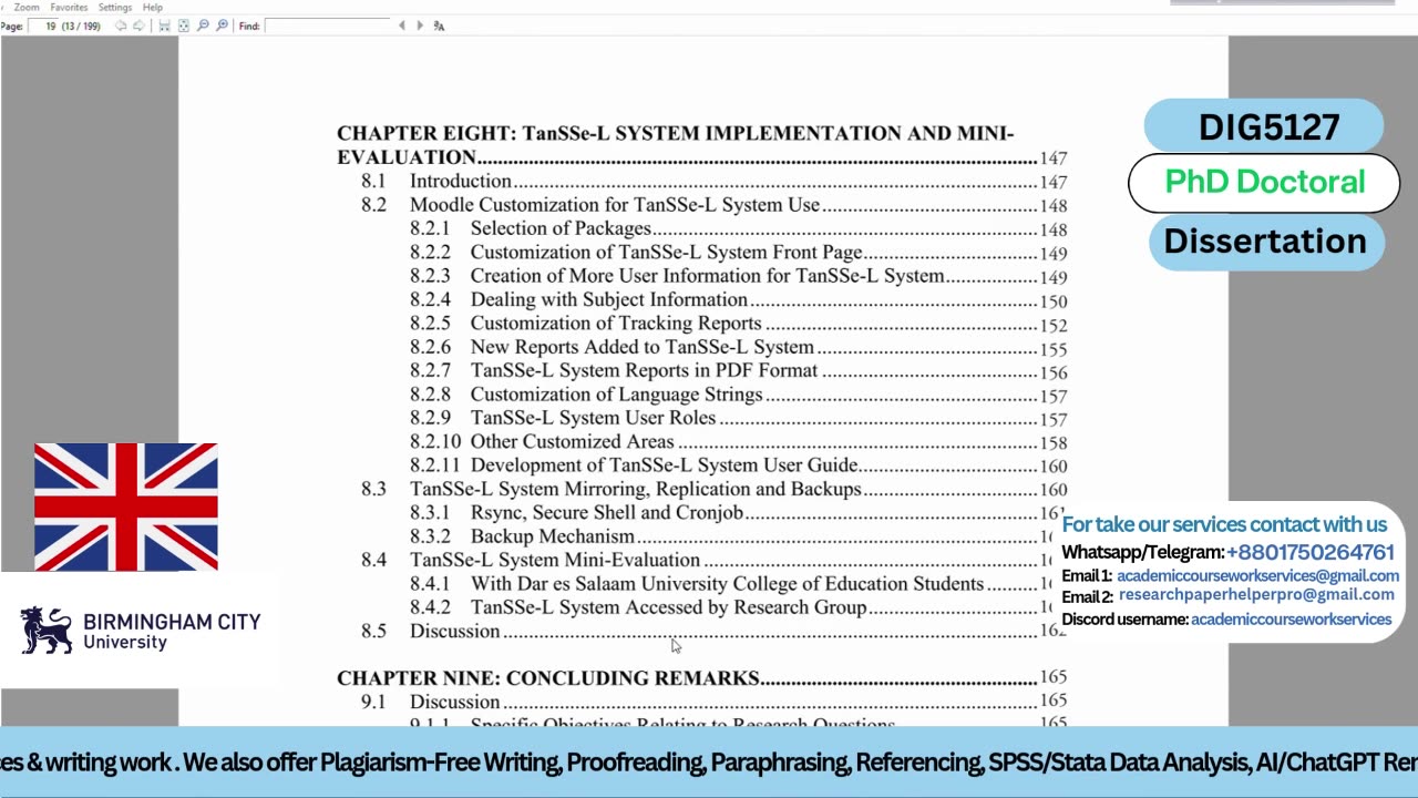 Student Work (Dissertation) | DIG5127 Phd Web App Development | Birmingham City University UK