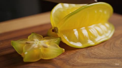Glass star fruit cutting ASMR