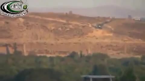Syrian War Tell Maghar al-Mir, Damascus, 1x HJ-8 vs. BMP-1, hit 2013.10.09