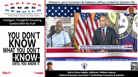 Clinton/Obama Larry Summers and Hakeem Jeffries Implicated in Epstein Files Mess