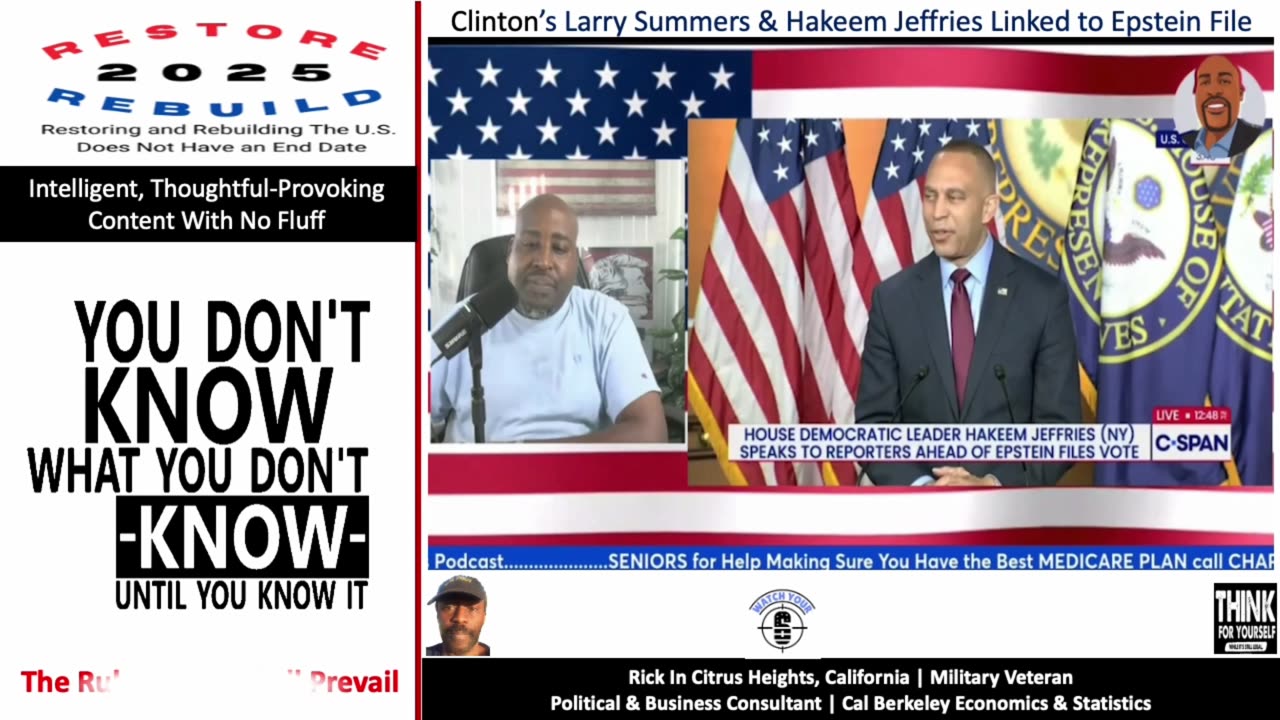 Clinton/Obama Larry Summers and Hakeem Jeffries Implicated in Epstein Files Mess