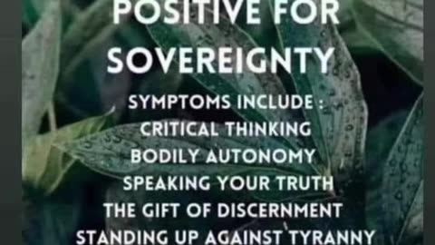 Just Tested Positive For Sovereignty