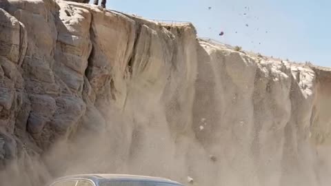 Rolls-Royce Hit by a Huge Rock: Shocking Moment