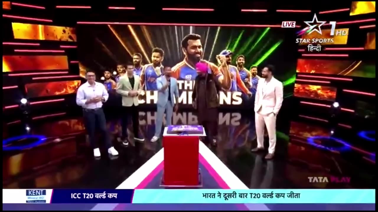Rohit Sharma Hindi interview after IND wins T20 WC 2024 | Hindi commentary with winning celebrations