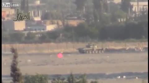 Syrian War in Eastern Ghouta, Damascus, Konkurs vs T-72 hit 2013.06.01