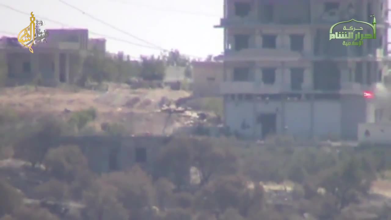 Syrian War Idlib, Konkurs vs. T-72, hit (Ahrar al-Sham) 2013.07.04