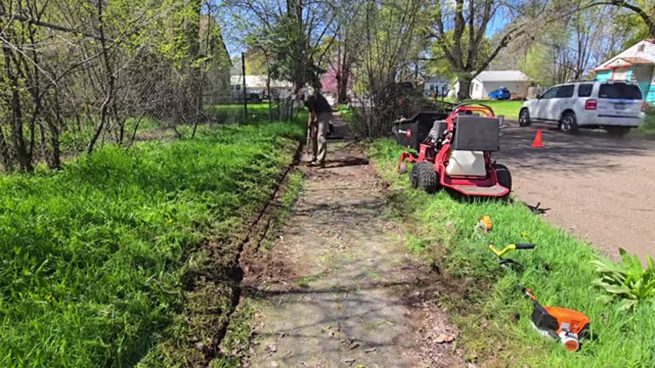 I Felt Like An ARCHEOLOGIST Digging Up This BURIED Sidewalk (Neighbors SHOCKED)_part9