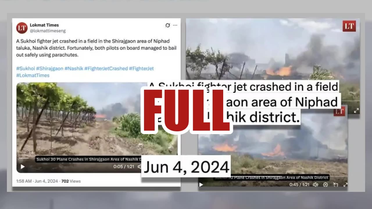 Fact Check: Video Does NOT Show 'Pakistan F-16 Jets' Shot Down By India In April 2025