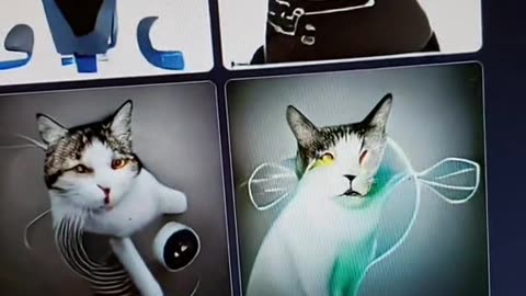 Artificially intelligent cats and dogs predicting the future.