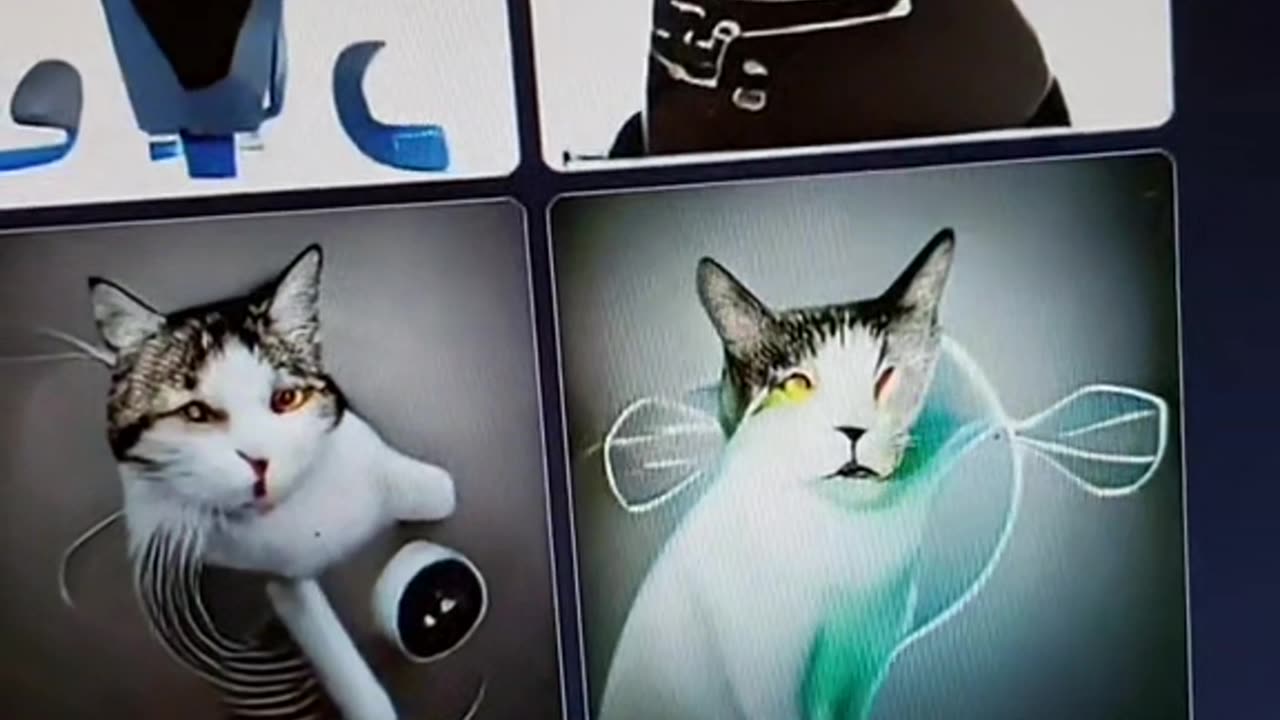 Artificially intelligent cats and dogs predicting the future.