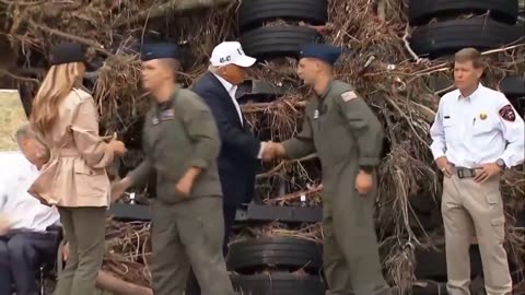 President Donald J. Trump and First Lady Melania Trump meet some of the heroes who responded to the devastating floods in Kerrville, Texas