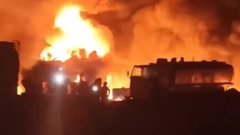 A powerful explosion at an oil refinery in eastern Deir ez-Zor.