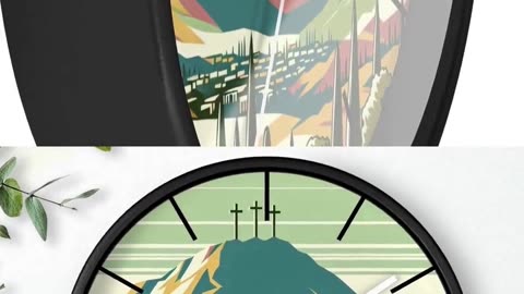 Retro Mount Olive Three Crosses Clock