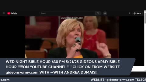 GIDEONS ARMY WED 5/21 @ 930 AM EST