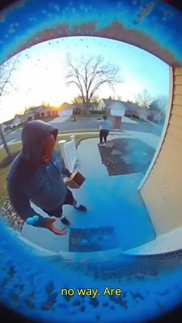 Theft Turns Into a Loud Porch Argument #CaughtonRingCamera #funnyvideo #cctvfootage