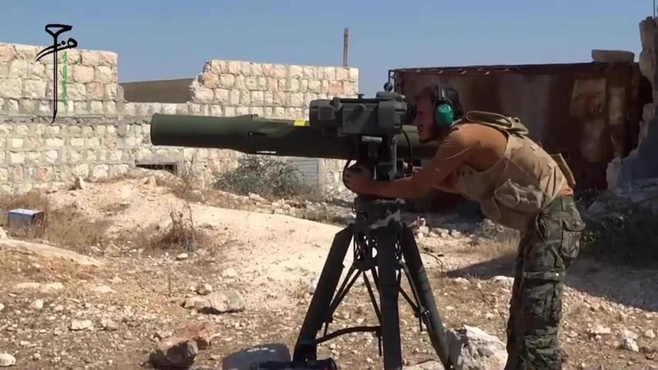 Syrian War Handarat, N. Aleppo, TOW vs. BMP-1, hit (Hazzm Movement) 2014.10.05