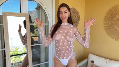 4K MICRO BIKINI TRANSPARENT SHEER TOP SEE THROUGH LINGERIE FASHION TRY ON HAUL #bikini #tryonhaul
