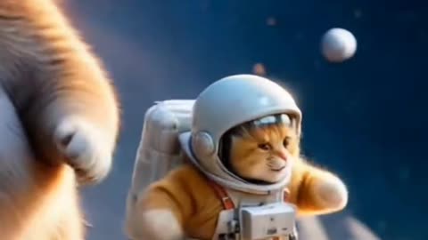 When a cat dreams of becoming an astronaut.