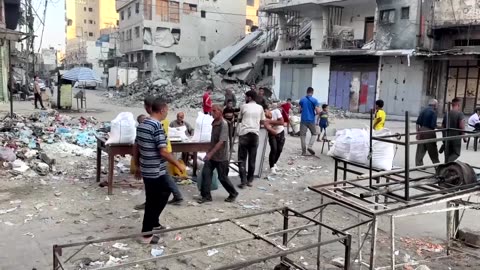 Smoke seen in Gaza City following Israeli strikes