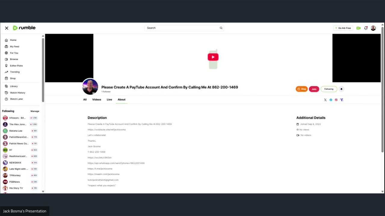 Please Create A PayTube Account And Confirm By Calling Me At 862-200-1469