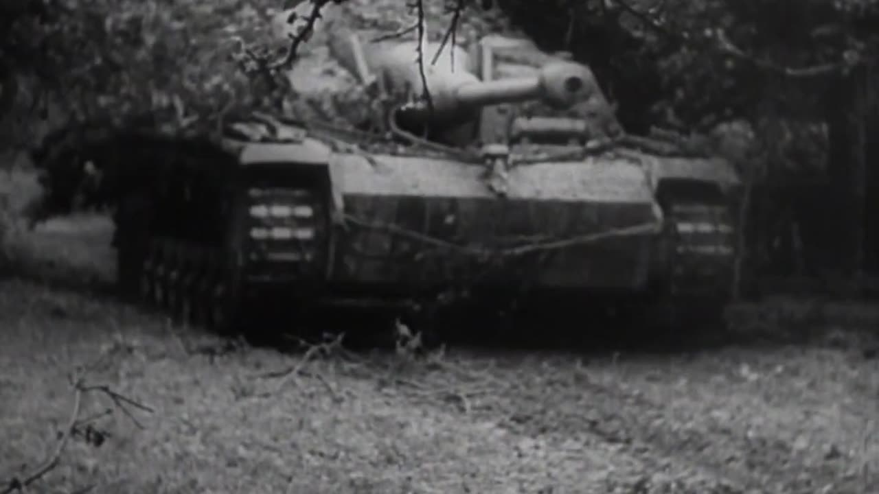 StuG III in action in Normandy and a knocked out 17pdr SP Achilles in 1944