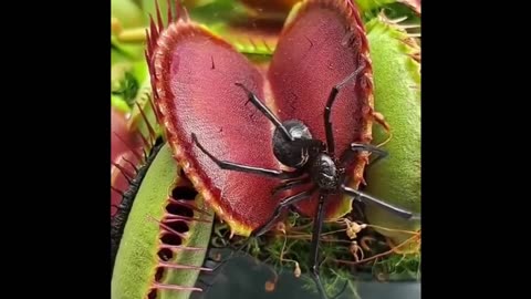 Venus trap catches a black widow