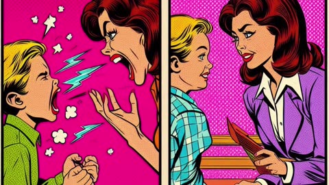 Instead of aggressively yelling at your kid.