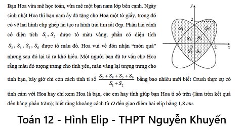 THPT Nguyễn Khuyến: Bạn Hoa vừa mê học toán, vừa mê một bạn nam lớp bên cạnh. Ngày sinh nhật Hoa thì