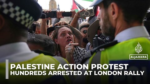 Police make mass arrests at Palestine Action rally outside UK Parliament