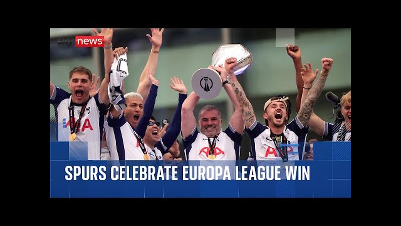 Tottenham celebrate European title as fans welcome the team home