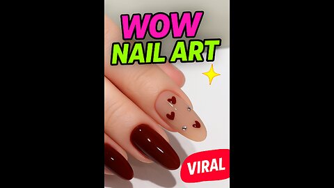 Glitter Heart Nail look in just 15 seconds! 💅