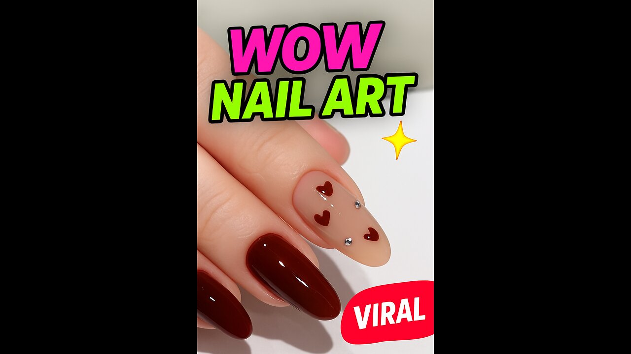 Glitter Heart Nail look in just 15 seconds! 💅