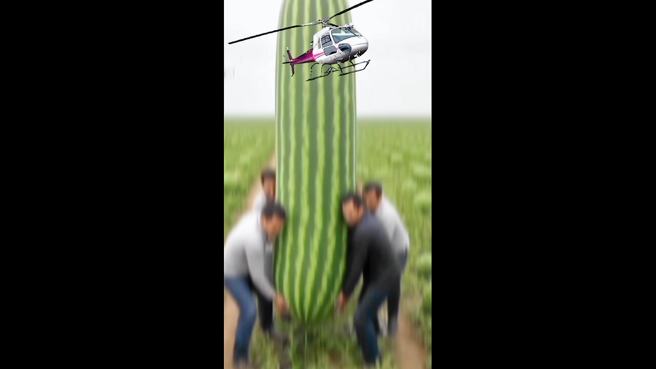 ‎ ‎"People have grown a huge watermelon in the field." ‎‎ ‎"People have grown a huge watermelon